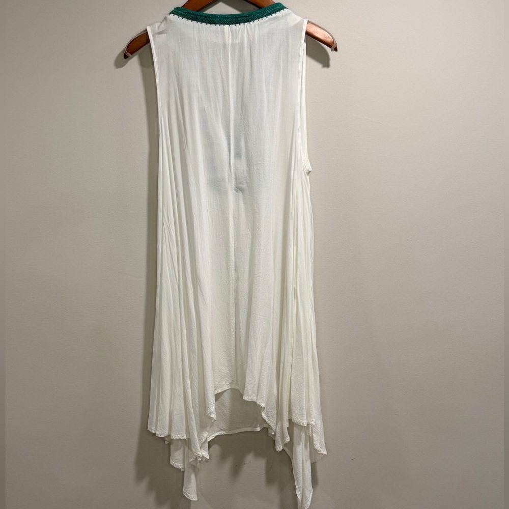 ForCynthia Beachwear High Low Beach Coverup Dress with Green Blue Details Size S - Picture 5 of 9